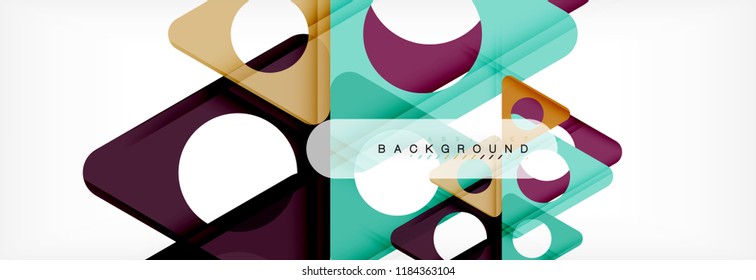 Geometric background, circles and triangles shapes banner. Vector illustration for business brochure or flyer, presentation and web design layout