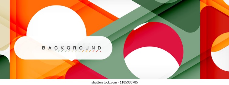 Geometric background, circles and triangles shapes banner. Vector illustration for business brochure or flyer, presentation and web design layout