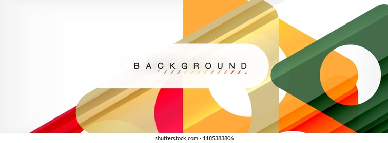Geometric background, circles and triangles shapes banner. Vector illustration for business brochure or flyer, presentation and web design layout