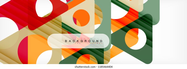 Geometric background, circles and triangles shapes banner. Vector illustration for business brochure or flyer, presentation and web design layout