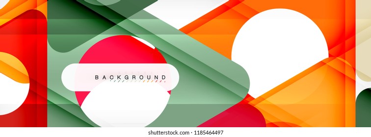 Geometric background, circles and triangles shapes banner. Vector illustration for business brochure or flyer, presentation and web design layout