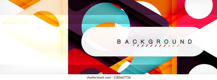 Geometric background, circles and triangles shapes banner. Vector illustration for business brochure or flyer, presentation and web design layout