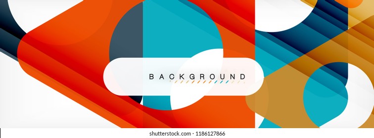 Geometric background, circles and triangles shapes banner. Vector illustration for business brochure or flyer, presentation and web design layout