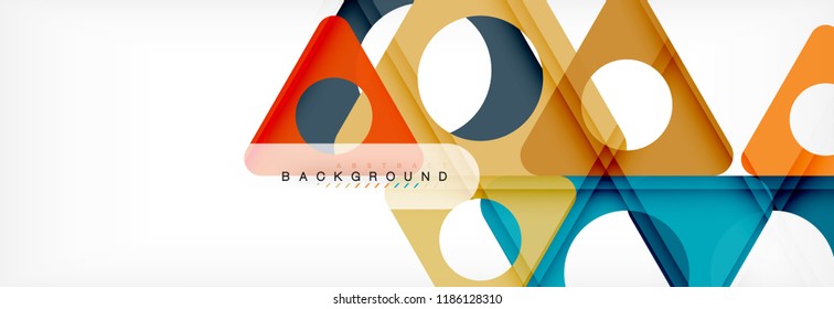 Geometric background, circles and triangles shapes banner. Vector illustration for business brochure or flyer, presentation and web design layout