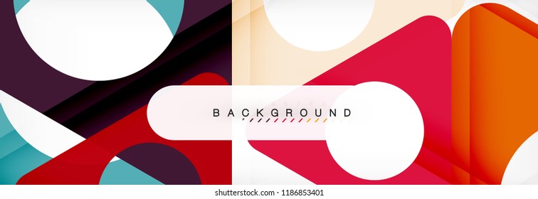 Geometric background, circles and triangles shapes banner. Vector illustration for business brochure or flyer, presentation and web design layout