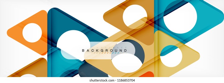 Geometric background, circles and triangles shapes banner. Vector illustration for business brochure or flyer, presentation and web design layout