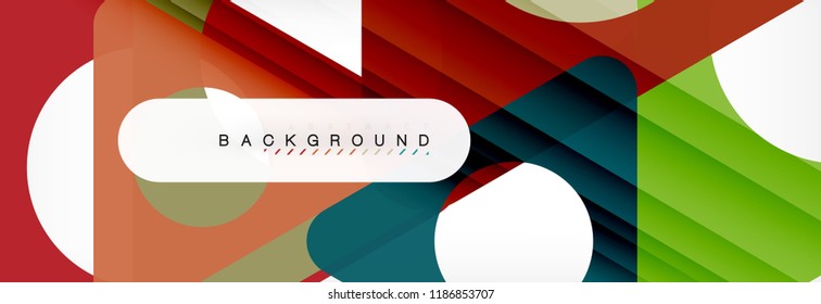 Geometrischer Hintergrund, Kreise und Dreiecke formen Banner. Vektorgrafik für Geschäftsbroschüre oder Flyer, Präsentation und Webdesign-Layout