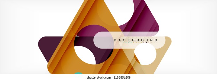 Geometric background, circles and triangles shapes banner. Vector illustration for business brochure or flyer, presentation and web design layout