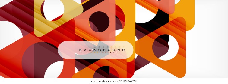 Geometric background, circles and triangles shapes banner. Vector illustration for business brochure or flyer, presentation and web design layout