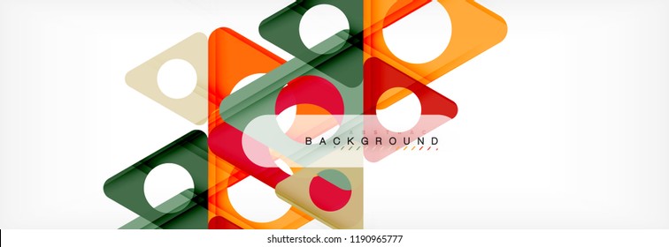 Geometrischer Hintergrund, Kreise und Dreiecke formen Banner. Vektorgrafik für Geschäftsbroschüre oder Flyer, Präsentation und Webdesign-Layout