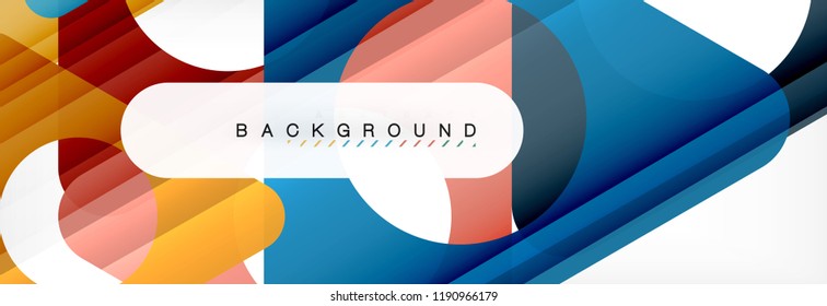 Geometric background, circles and triangles shapes banner. Vector illustration for business brochure or flyer, presentation and web design layout
