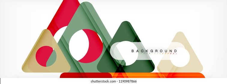 Geometric background, circles and triangles shapes banner. Vector illustration for business brochure or flyer, presentation and web design layout
