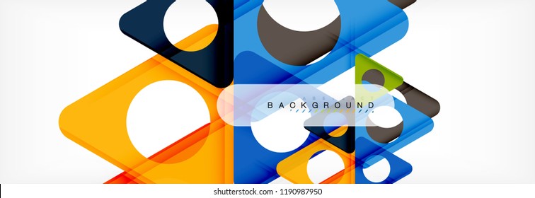 Geometric background, circles and triangles shapes banner. Vector illustration for business brochure or flyer, presentation and web design layout