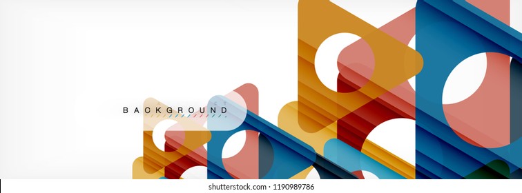 Geometric background, circles and triangles shapes banner. Vector illustration for business brochure or flyer, presentation and web design layout