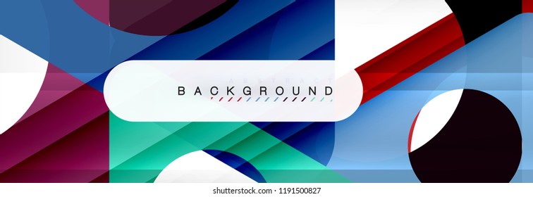 Geometric background, circles and triangles shapes banner. Vector illustration for business brochure or flyer, presentation and web design layout