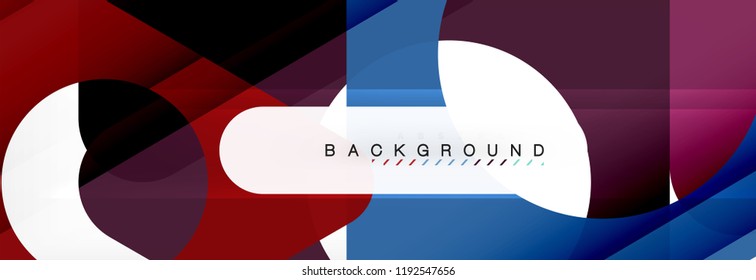 Geometric background, circles and triangles shapes banner. Vector illustration for business brochure or flyer, presentation and web design layout