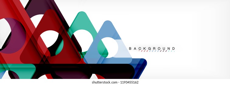 Geometric background, circles and triangles shapes banner. Vector illustration for business brochure or flyer, presentation and web design layout