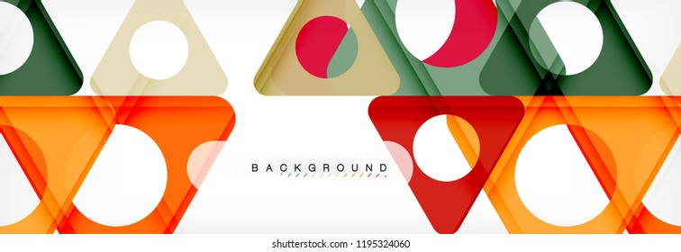Geometric background, circles and triangles shapes banner. Vector illustration for business brochure or flyer, presentation and web design layout