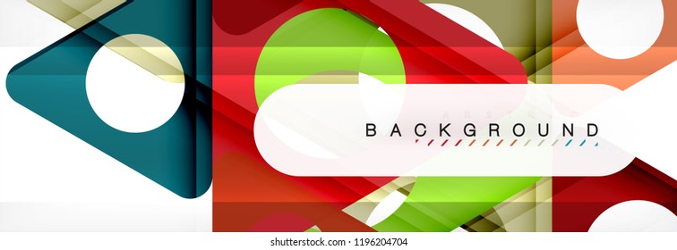 Geometric background, circles and triangles shapes banner. Vector illustration for business brochure or flyer, presentation and web design layout