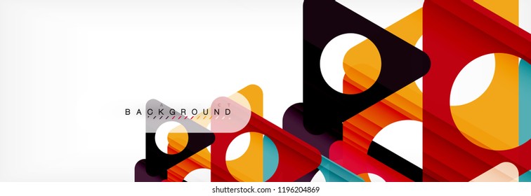 Geometric background, circles and triangles shapes banner. Vector illustration for business brochure or flyer, presentation and web design layout
