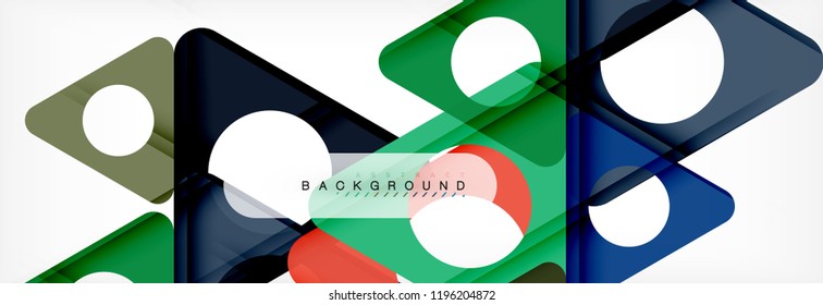 Geometric background, circles and triangles shapes banner. Vector illustration for business brochure or flyer, presentation and web design layout