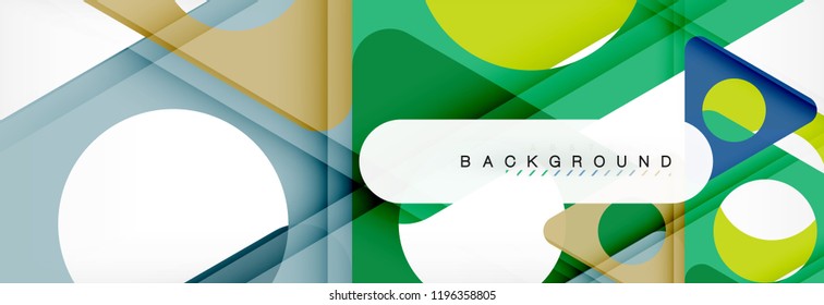Geometric background, circles and triangles shapes banner. Vector illustration for business brochure or flyer, presentation and web design layout