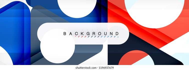 Geometric background, circles and triangles shapes banner. Vector illustration for business brochure or flyer, presentation and web design layout