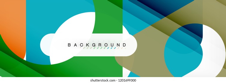 Geometric background, circles and triangles shapes banner. Vector illustration for business brochure or flyer, presentation and web design layout