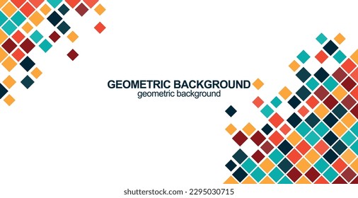 Geometric Background. Circles, Triangles, Squares, Shapes. Colourful design. light colour. Abstract Background.