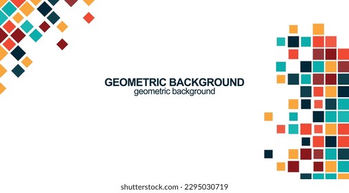 Fondo geométrico. Círculos, triángulos, cuadrados, formas. Diseño colorido. color claro. Antecedentes abstractos.