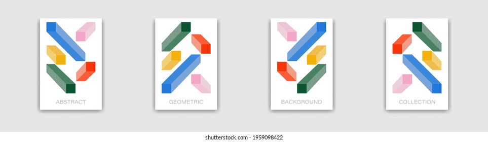 Geometric background collection. Abstract backdrop template set. Vector illustration. EPS 10.