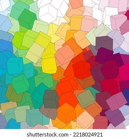 Geometric background from color cubes. polygonal style. Vector template.