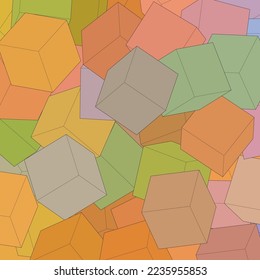 Geometric background with color cubes.m Design element.