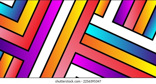 Geometric background with color stripes pattern. Abstract wallpaper. Modern horizontal background Vector EPS 10