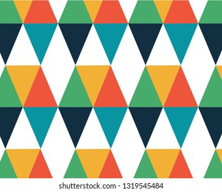 Geometric background colored diamonds on white background, for textiles, packaging, screen saver