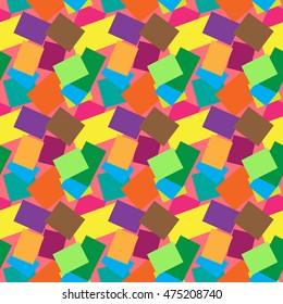 Geometric background of colored squares. Seamless.