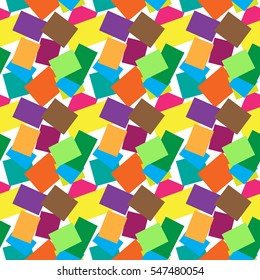 Geometric background of colored squares. Seamless.
