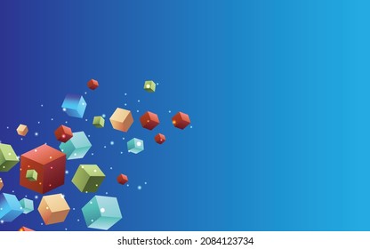 geometric background colorful 3d cubes icons.