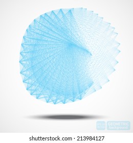 Geometric background. Colorful abstract. Vector. Technical shape drawing. 