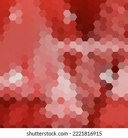 Geometric background. Colorful template for background. Red hexagons.