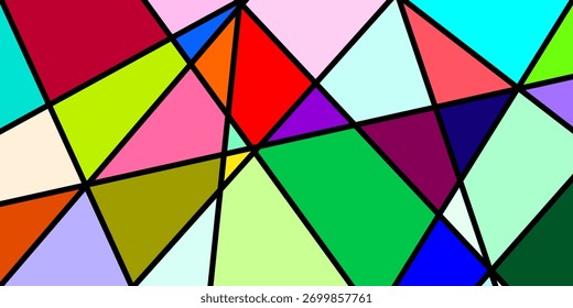 GEOMETRISCHER HINTERGRUND MIT BUNTEN DREIECKFORMEN