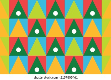 Geometric background : colorful triangles in the seamless square pattern