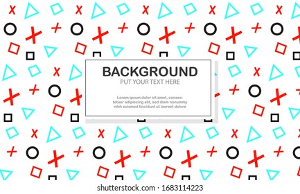 Geometric background with a combination of circles, squares and triangles