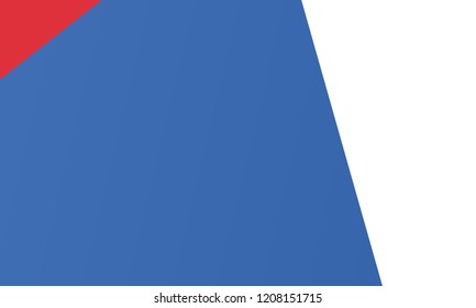 Geometric background, a combination of irregular, curved shapes, triangles. Red, white and blue color of the American flag. Can be used as a substrate for Patriotic backgrounds. Vector illustration