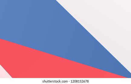 Geometric background, a combination of irregular, curved shapes, triangles. Red, white and blue color of the American flag. Can be used as a substrate for Patriotic backgrounds. Vector illustration