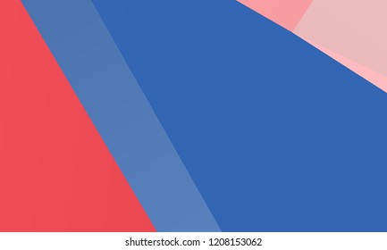 Geometric background, a combination of irregular, curved shapes, triangles. Red, white and blue color of the American flag. Can be used as a substrate for Patriotic backgrounds. Vector illustration
