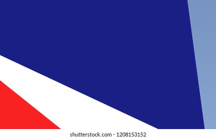 Geometric background, a combination of irregular, curved shapes, triangles. Red, white and blue color of the American flag. Can be used as a substrate for Patriotic backgrounds. Vector illustration