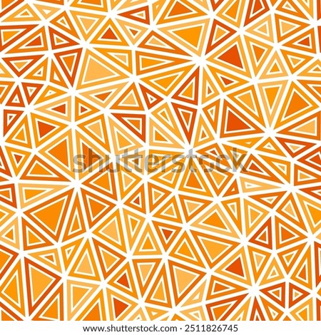 Geometric background. Compact triangles size. Solid shapes in frames. Mono tone colored style. Repeatable pattern. Awesome vector tiles. Golden Amber Glow. Seamless vector illustration.