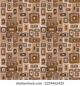 Geometric background with concentric squares in brown colors