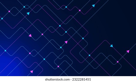 Geometric background with connecting dots and lines. Big data visualization, social networking and communication technology background design concept. Vector illustration.